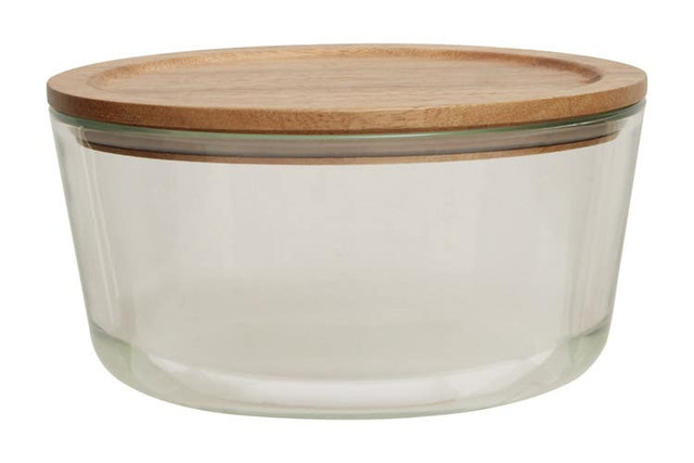 premier housewares Freska 1650ml Glass Container With Acacia Lid