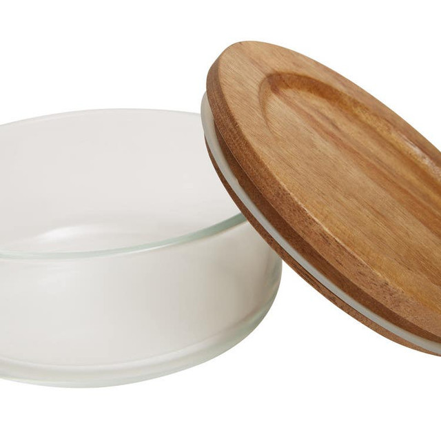 Premier Housewares Freska 300ml Glass Container With Acacia Lid