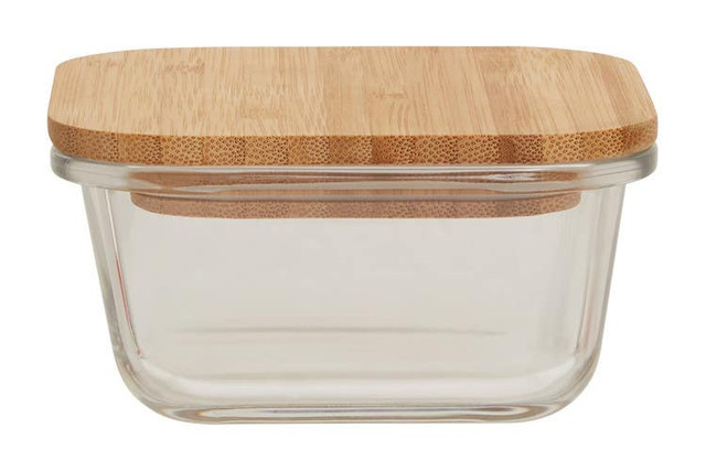 premier housewares Freska 320ml Glass Container With Bamboo Lid