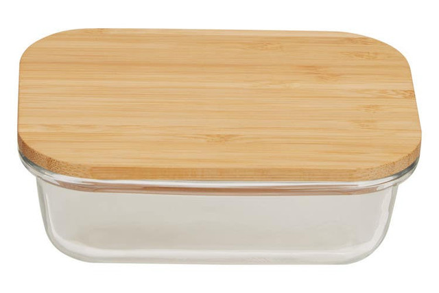 Premier Housewares Freska 370ml Glass Container With Bamboo Lid