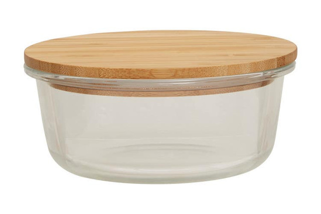 premier housewares Freska 620ml Glass Container With Bamboo Lid