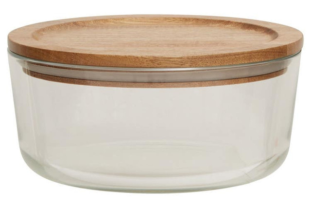 Premier Housewares Freska 850ml Glass Container With Acacia Lid