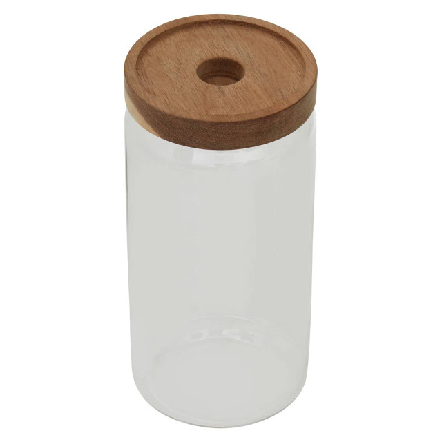 Premier Housewares Freska Glass Storage Jar With Acacia Wood Lid 1000ml