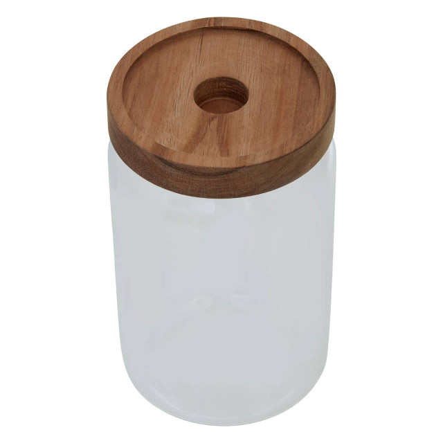 Premier Housewares Freska Glass Storage Jar With Acacia Wood Lid 800ml