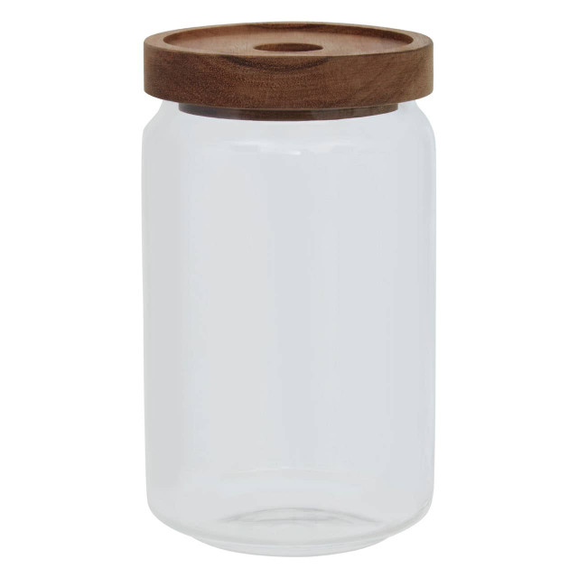 premier housewares Freska Glass Storage Jar with Acacia Wood Lid 800ml