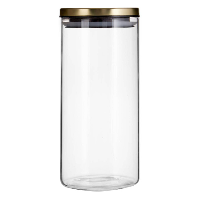 premier housewares Freska Glass Storage Jar with Gold Lid 1300ml