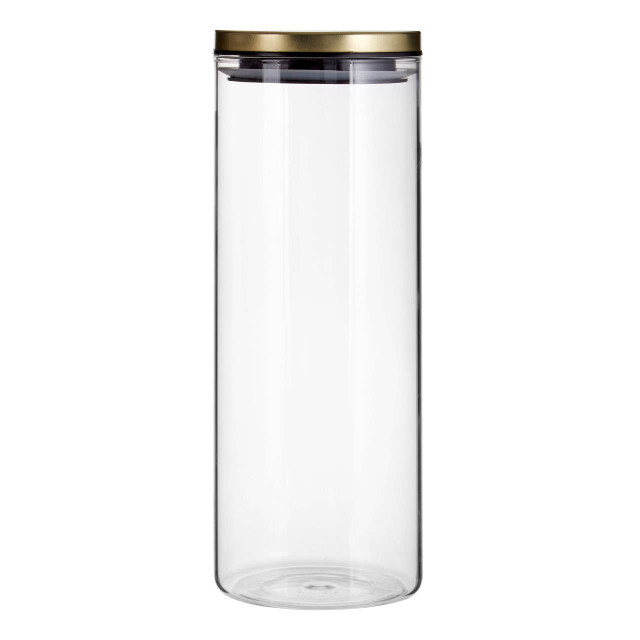 Premier Housewares Freska Glass Storage Jar With Gold Lid 1600ml