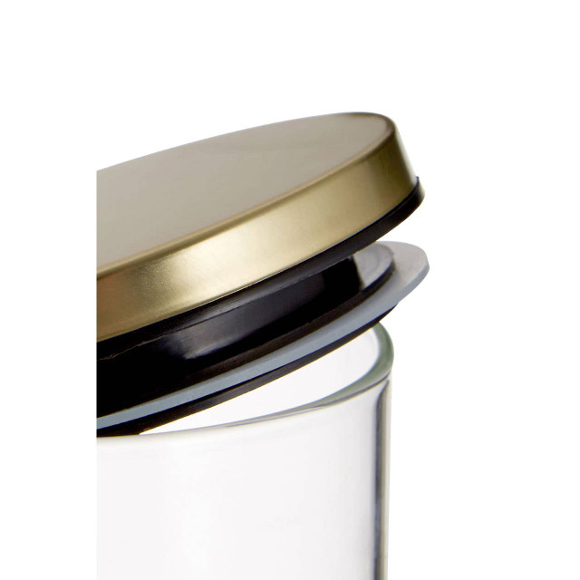 Premier Housewares Freska Glass Storage Jar With Gold Lid 700ml