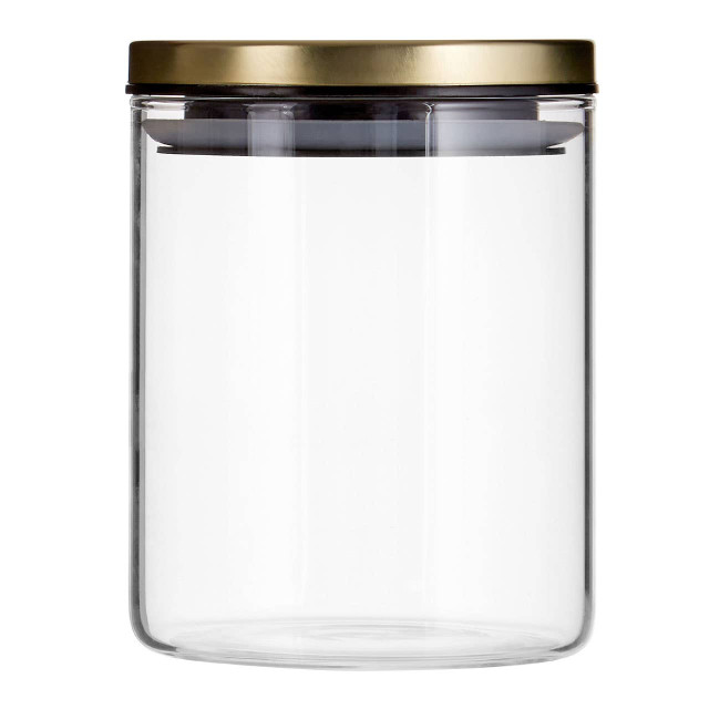 premier housewares Freska Glass Storage Jar with Gold Lid 700ml