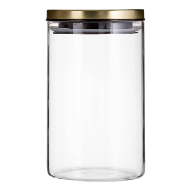 premier housewares Freska Glass Storage Jar with Gold Lid 950ml