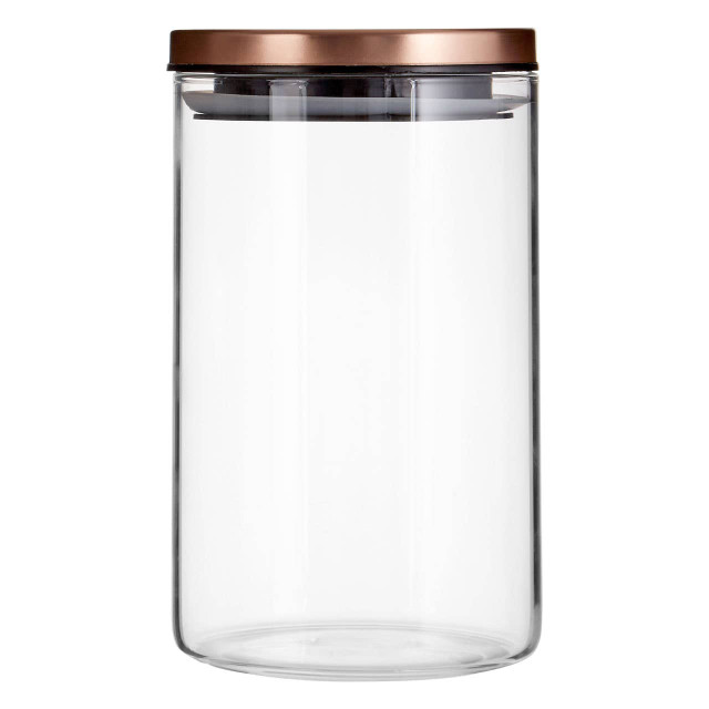 premier housewares Freska Glass Storage Jar with Rose Gold Lid 950ml