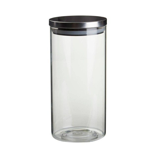 Premier Housewares Freska Glass Storage Jar With Silver Lid 1300ml