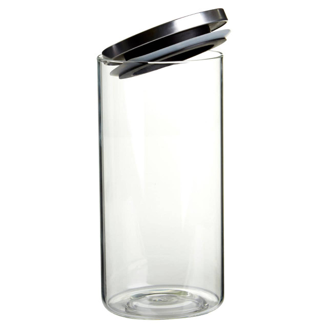 Premier Housewares Freska Glass Storage Jar With Silver Lid 1300ml
