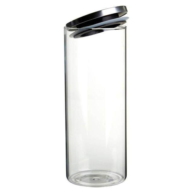 Premier Housewares Freska Glass Storage Jar With Silver Lid 1600ml