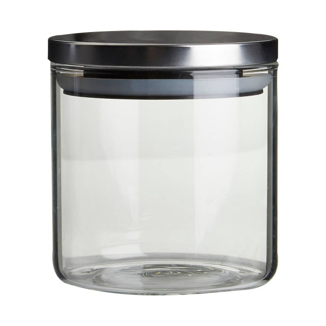 Premier Housewares Freska Glass Storage Jar With Silver Lid 550ml