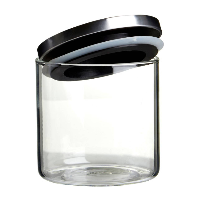 Premier Housewares Freska Glass Storage Jar With Silver Lid 550ml