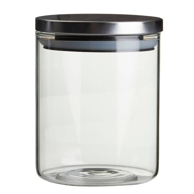 premier housewares Freska Glass Storage Jar with Silver Lid 700ml