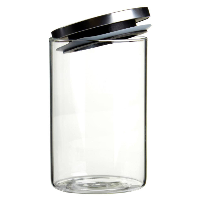 Premier Housewares Freska Glass Storage Jar With Silver Lid 990ml