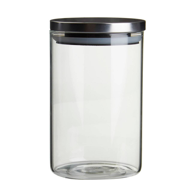 premier housewares Freska Glass Storage Jar with Silver Lid 990ml
