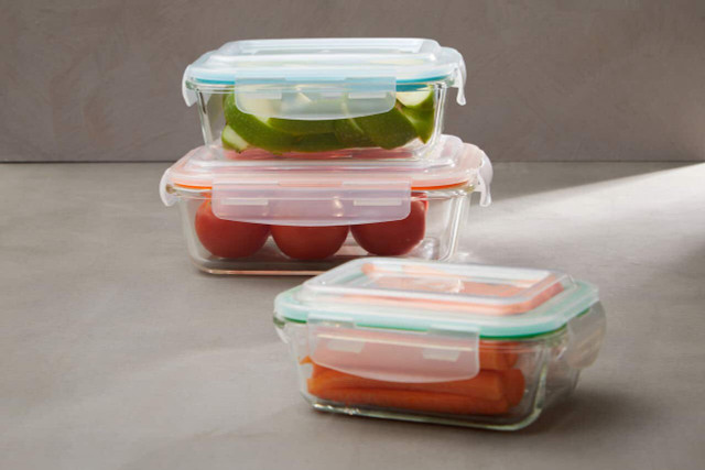 Premier Housewares Freska Set Of 3 Rectangular Glass Containers