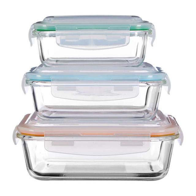 premier housewares Freska Set Of 3 Rectangular Glass Containers