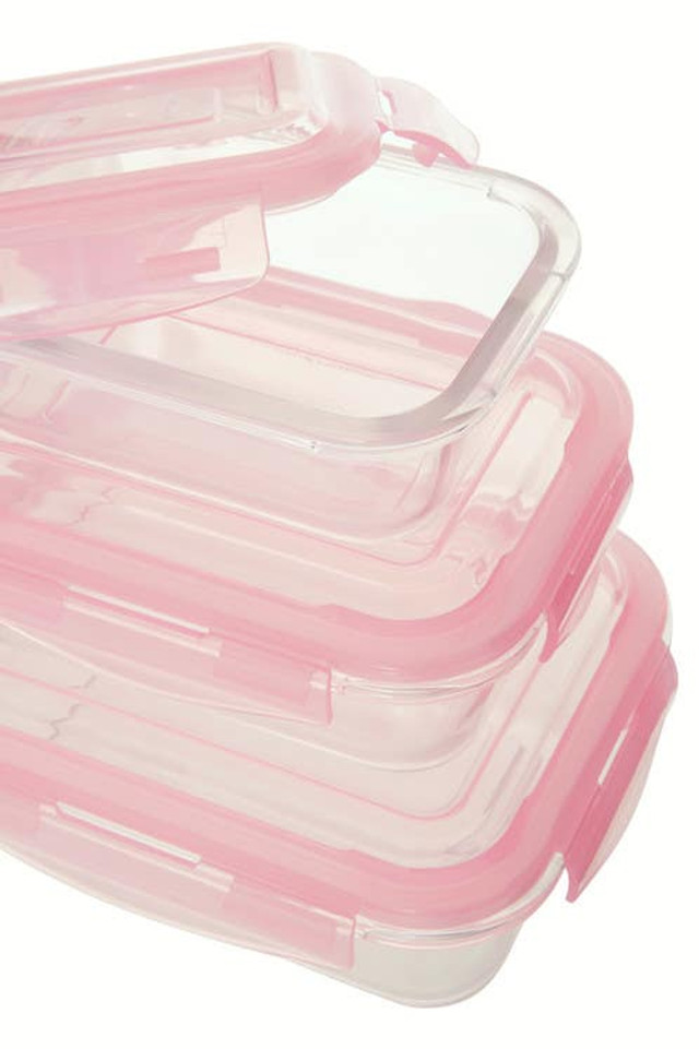 Premier Housewares Freska Set Of Three Rectangular Glass Containers