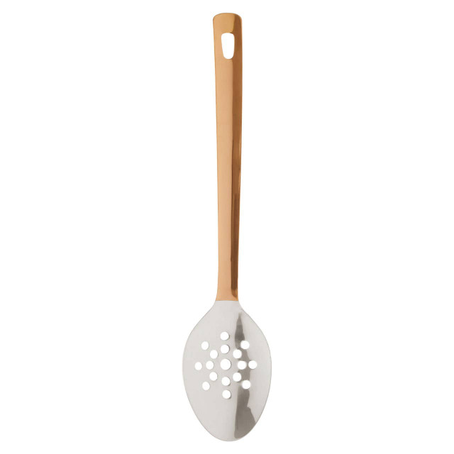 Premier Housewares Freya Stainless Steel Slotted Spoon With Copper Finish Handle