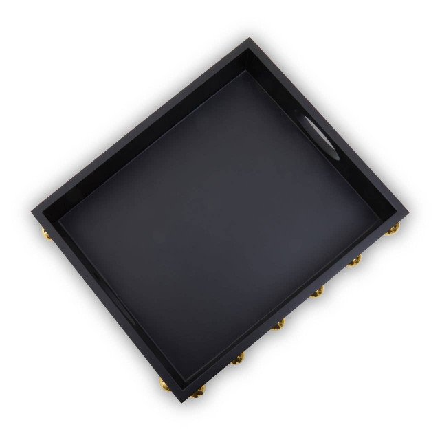 Premier Housewares Frida Black And Gold Studded Tray