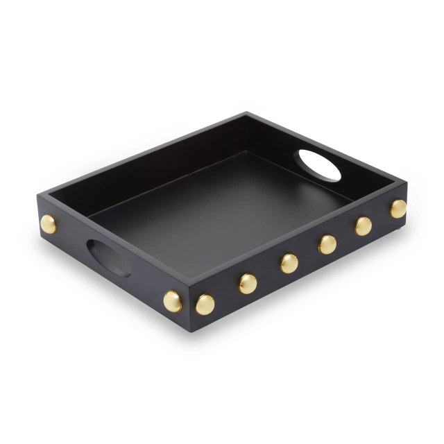 premier housewares Frida Black and Gold Studded Tray