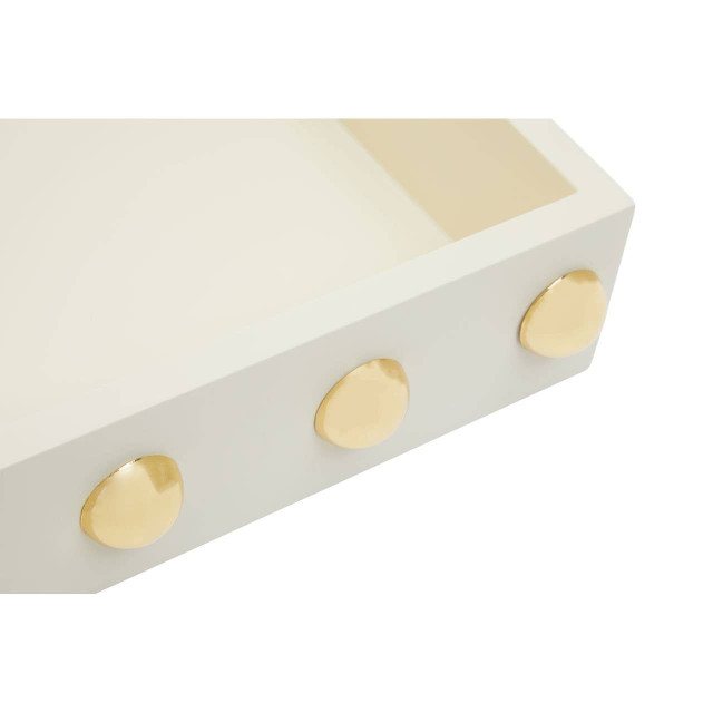 Premier Housewares Frida Cream And Gold Studded Tray