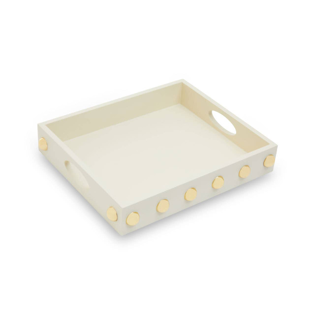 premier housewares Frida Cream and Gold Studded Tray