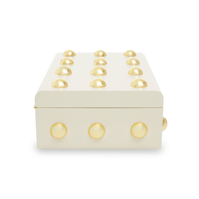 Premier Housewares Frida Large Cream And Gold Trinket Box