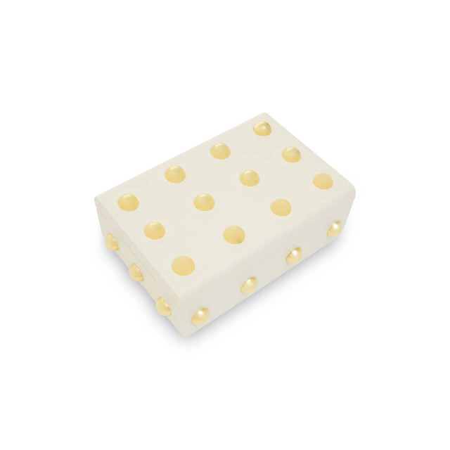 premier housewares Frida Large Cream and Gold Trinket Box