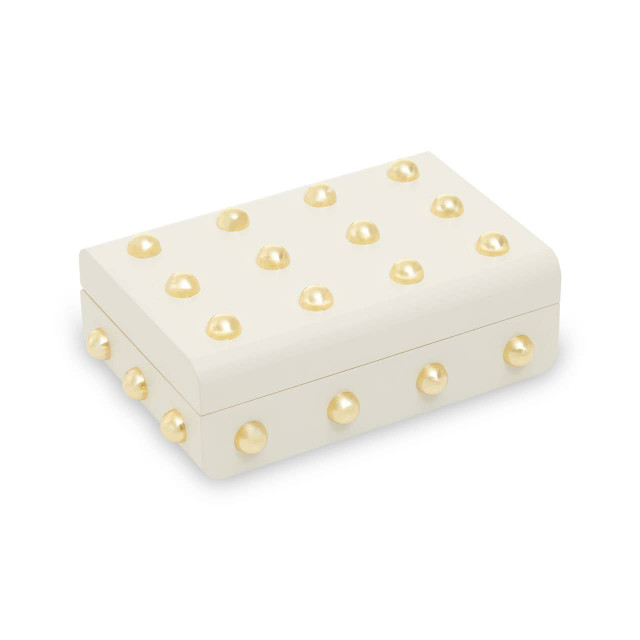 Premier Housewares Frida Small Cream And Gold Trinket Box