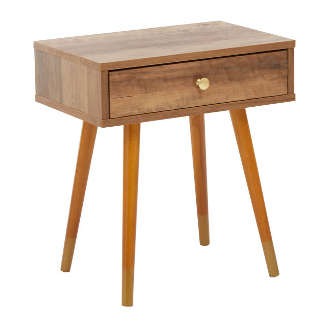 Premier Housewares Frida Wood Veneer Bedside Table With 1 Drawer