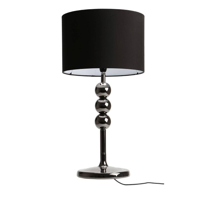 Premier Housewares Friedman Gunmetal And Black Table Lamp With Ball Design