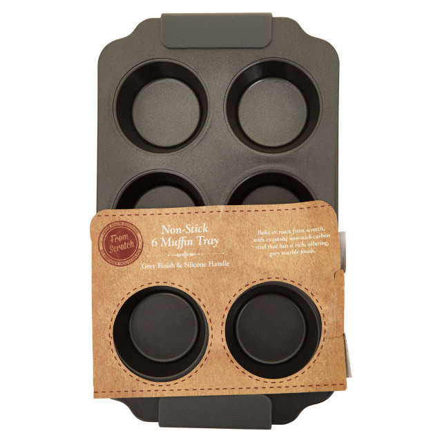 Premier Housewares From Scratch Grey Six Cup Muffin Tray