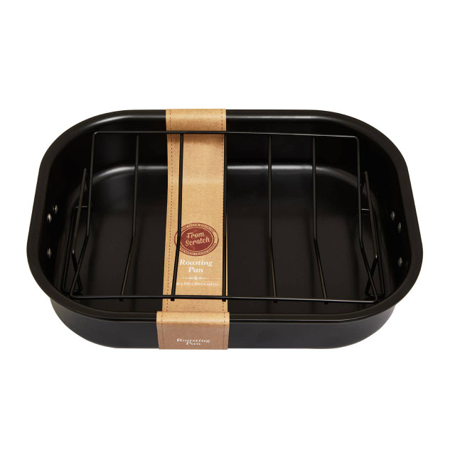 premier housewares From Scratch Large Black Roasting Tin With Rack