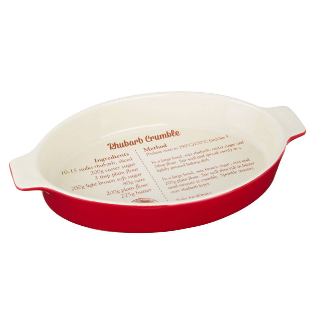 Premier Housewares From Scratch Red Stoneware Oval Baking Dish