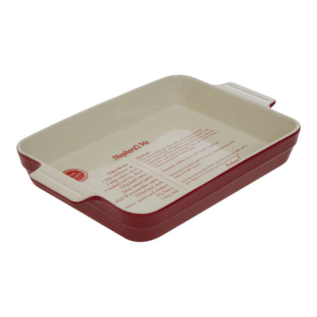 Premier Housewares From Scratch Red Stoneware Rectangular Baking Dish
