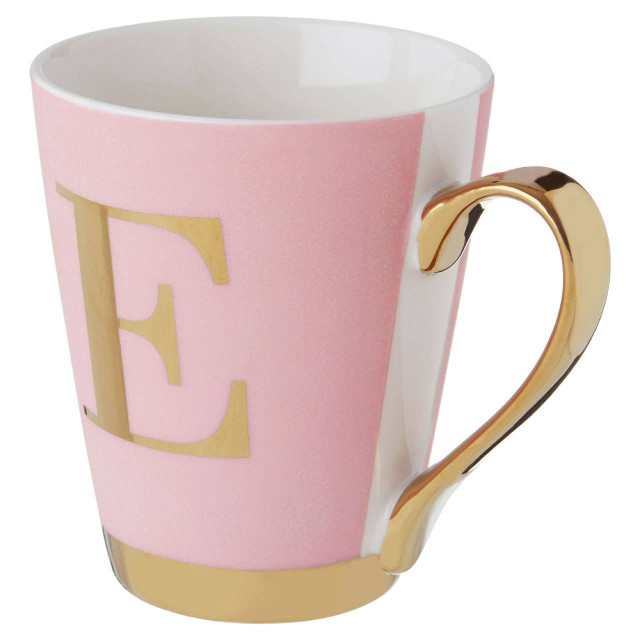 Premier Housewares Frosted Deco Pink Monogram Mug E