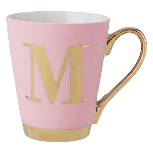 Premier Housewares Frosted Deco Pink Monogram Mug M