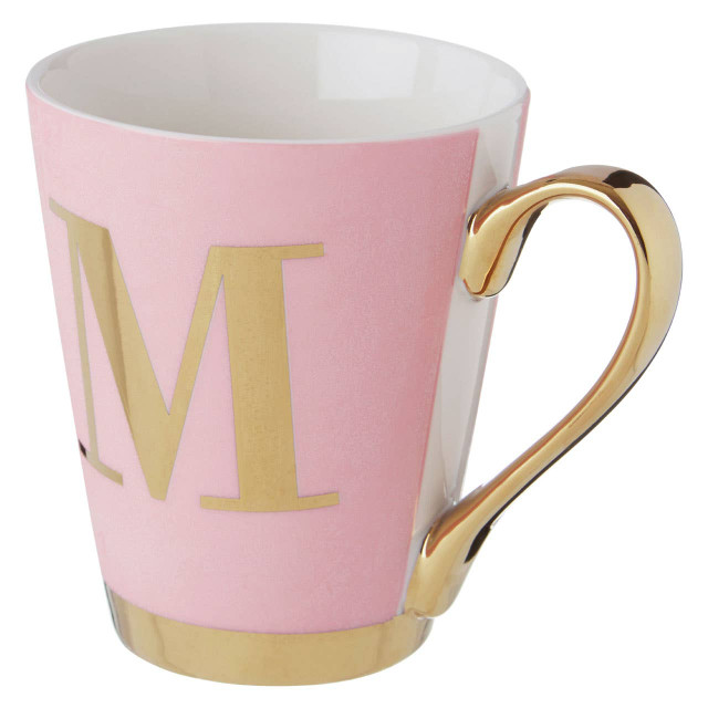 Premier Housewares Frosted Deco Pink Monogram Mug M