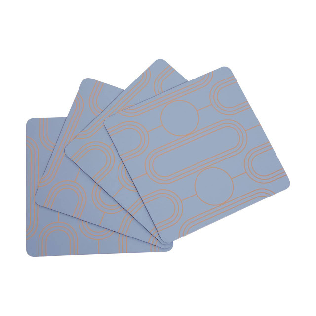 Premier Housewares Frosted Deco Set Of 4 Blue Coasters