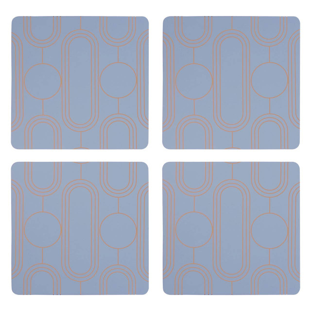 premier housewares Frosted Deco Set of 4 Blue Coasters