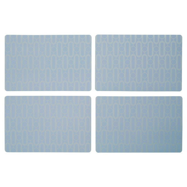 Premier Housewares Frosted Deco Set Of 4 Blue Placemats