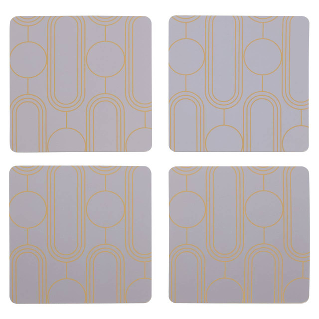 Premier Housewares Frosted Deco Set Of 4 Lilac Coasters