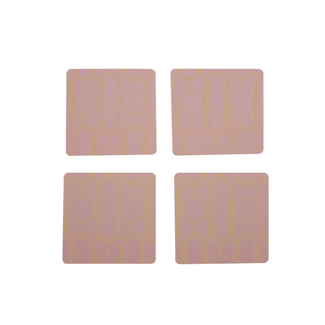 premier housewares Frosted Deco Set Of 4 Pink Coasters