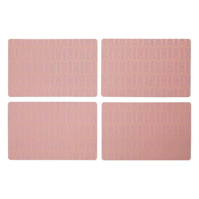 Premier Housewares Frosted Deco Set Of 4 Pink Placemats