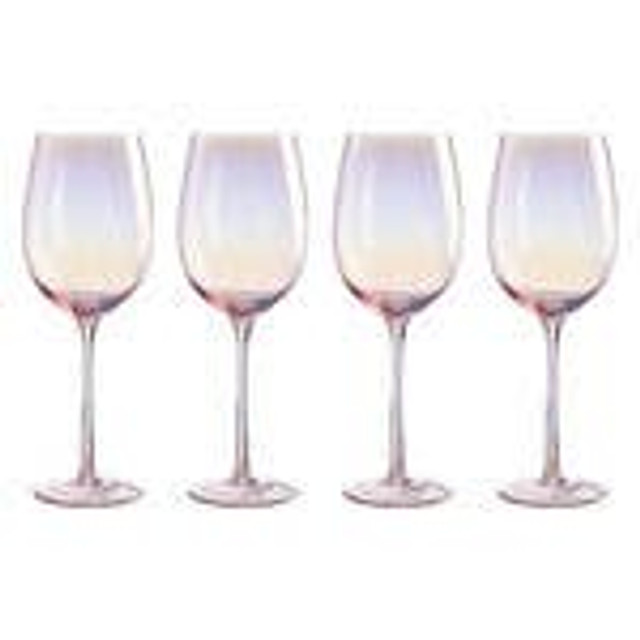 Premier Housewares Frosted Deco Set Of 4 Wine Glasses